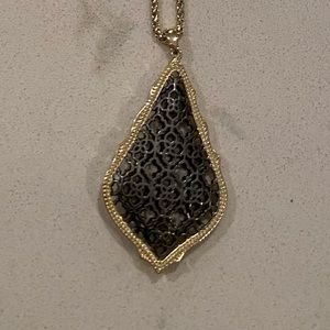 Kendra Scott Gold / Blackened Metal Pendant Necklace